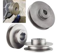 Cast Iron A Type Single Groove V-Belt Pulley Motor Wheel for Power Tool or Air Compressor Drive Shaft Applications, Grey, for Durable Accessory for(24x100)