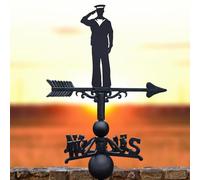 Cast Iron and Steel Royal Navy Officer Weathervane