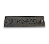 CAST Iron Antique Style Cloak Room Plaque | Toilet | loo | Hotel |Guest House | Restaurant | Pub | Inn | Bed and Breakfast | Cloakroom| Supplied with Two Screws for Easy Fixing