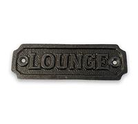 Cast Iron Antique Style LOUNGE PLAQUE SIGN |sitting room | drawing room | home décor | door sign | Guest House | Kitchen | Farmhouse | Pub | old style Period Plaque |11cm x 3.4cm