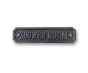 Cast Iron Antique Style SHOWER ROOM SIGN PLAQUE | 14.5cm (L) x 3cm (H) | bathroom | hotel | B&B | Guest House | Restaurant | supplied with Two Screws for Easy fixing