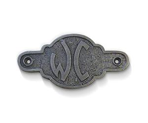Cast Iron Antique Style WC Door Plaque | toilet | loo | hotel | Air B&B | Guest House | Restaurant | Pub | Inn | Bed and Breakfast | Campsite| supplied with Two Screws for Easy fixing
