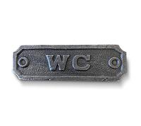 Cast Iron Antique Style WC PLAQUE SIGN | 10.5cm (L) x 3cm (H) | toilet | loo | hotel | B&B | Guest House | Restaurant | Pub | Inn