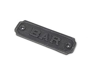 Cast Iron BAR Sign 110mm x 35mm Complete With Fixing Screws