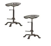 Cast Iron Bar Stool Industrial Home Decor Swivel Chair Adjustable Tractor Seat 2X
