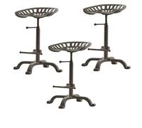 Cast Iron Bar Stool Industrial Home Decor Swivel Chair Adjustable Tractor Seat 3X