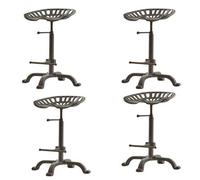 Cast Iron Bar Stool Industrial Home Decor Swivel Chair Adjustable Tractor Seat 4X