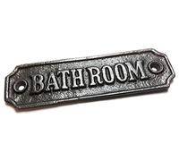 Cast Iron BATHROOM Sign - 115mm x 35mm c/w fixing screws.