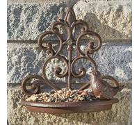 Cast Iron Bird Feeder Feeding Station Wall Mounted Bath Garden Decor Seed Nut