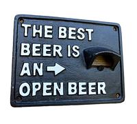 Cast Iron Bottle Opener The Best Beer is an Open Beer Wall Mounted Vintage Drink