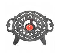 Cast Iron Candle Warmer for Tea Kettle or Tea Pot, Tea Light Warmer, Teapot and Dish Cups Heater, Pan Trivet, Vintage Decorative Stands for Heat Tea or Coffee Milk(Round)
