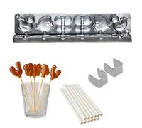 Cast Iron Candy Lollipop Mold Form with Butterflies, Chicks, and Hens Shapes Durable Metal Mould for Making Sweet Treats, Chocolates & Crafts