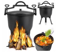Cast Iron Cauldron on the Grill, Campfire, Goulash Pot, Baked Potatoes, Hunter Kettle 8L