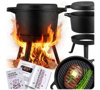 Cast iron cauldron removable 8l pot + frying pan grill BD-480 348000