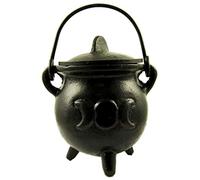 Cast Iron Cauldron Triple Moon Goddess Wiccan Supplies Pagan Gift Altar Pentacle Spellcast Potions