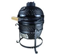 Cast Iron Ceramic Kamado Charcoal BBQ Oven Black