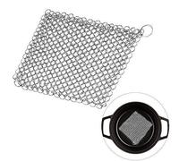 Cast Iron Chainmail Scrubber, Non-Scratch, Stainless Steel Mesh Scourer for Skillets,Griddles,Pans or Woks, Dutch Oven, Multifunction Cookware Cleaner