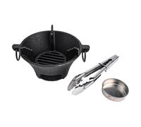Cast Iron Charcoal Grill Barbecue Stove Japanese BBQ Grill Portable Outdoor Cooking Oven 25.5cm(19.5cm)