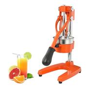 Cast Iron Citrus Juicer, Stainless Steel Hand Juicer Machine, Commercial Grade Orange Juice Squeezer with Anti Slip Base, Anti-clogging Filter, Professional Hand Press for Lemon, Lime, Orange orange
