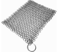 Cast Iron Cleaner 5.9" x 5.9" 316L Stainless Steel Chainmail Scrubber Round for Cast Iron Pan Griddle Skillet Dutch Oven Wok, Pan Pot BBQ Grills