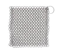 Cast Iron Cleaner 5.9" x 5.9" 316L Stainless Steel Chainmail Scrubber Round for Cast Iron Pan Griddle Skillet Dutch Oven Wok, Pan Pot BBQ Grills