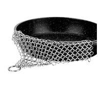 Cast Iron Cleaner 6"x6.3" 316L Stainless Steel Chainmail Scrubber for Griddle Skillet Dutch Oven Wok Stainless Steel Pot Cast Iron Pan Support Dishwasher Cleaning