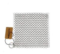 Cast Iron Cleaner 6"x6.3" 316L Stainless Steel Chainmail Scrubber for Griddle Skillet Dutch Oven Wok Stainless Steel Pot Cast Iron Pan Support Dishwasher Cleaning
