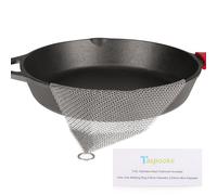 Cast Iron Cleaner Chainmail Scrubber - 4" x 4" Upgraded 3.8mm Fine Ring, Premium 316L Stainless Steel - Durable Scrubber for Skillets, Woks, Pots, Pans, Griddles, Dutch Ovens