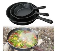 Cast Iron Cm with Outdoor for Cooking Square - 26 Grill for Flat Skillet BBQ Searing Roasting Pan Flame Baking and Induction Frying Stovetop Open - Compatible(20CM)