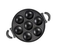 Cast Iron Cookie Pan Brownie Pancake Whoopie | Large 7 Cup Muffin Pan for Cupcakes Heavy Duty Round Baking Pan for Kitchen Durable Non Stick Tray Polyva Muffin Tray