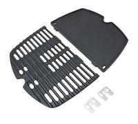 Cast Iron Cooking Grate Replacement Parts for Weber Q100, Q120, Q140, Q1000, Q1200, Q1400 Series, 32.3 x 21.6 cm Cast Iron Grill Plate & Grill Grate, Cast Iron Cooking Grate Accessories, Pack of 2