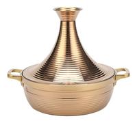 Cast Iron Cooking Pot with Stainless Steel Non-Stick Casserole, Large Handmade Cone-Shaped Lid, Dual Handles for Easy Use