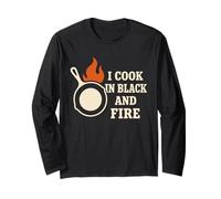 Cast Iron Cooking Skillet Pride Campfire Chef Heritage Cook Long Sleeve T-Shirt