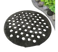 Cast Iron Cover for Drain - 18 cm Round Grid Made of Cast Iron | Screen Grid for Floor Drain in the Basement - For Balcony Garden Lawn Yard Driveway Path