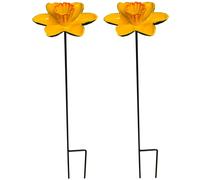 Cast Iron Daffodil Bird Feeder Flower Dish (Set of 2)