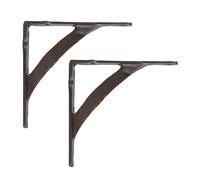 Cast Iron Dark Brown Simple Half Curved Decoration Wall Shelf Bracket Thick Mailbox Bracket Antique Home Farmhouse Decorative 1 Pack Large 7.9in (Length) (2)