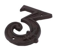Cast Iron Decorative Door Number 3 for Easy Reading and Installation