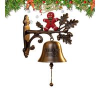 Cast Iron Dinner Bell, Wall Hanging Welcome Sign, Vintage Santa Claus Outdoor Door Bell, Shopkeepers Doorbell, Christmas Decorative Manually Shaking Doorbell, For Indoor Outdoor Garden Cottage