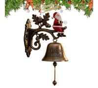 Cast Iron Dinner Bell, Wall Hanging Welcome Sign, Vintage Santa Claus Outdoor Door Bell, Shopkeepers Doorbell, Christmas Decorative Manually Shaking Doorbell, For Indoor Outdoor Garden Cottage