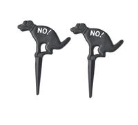 Cast Iron Dog Garden Stake Set of 2 Weather Resistant Yard Marker | Black Finish, Simple Push-In Fit for Soil, Charming Outline Suited to Outdoor Borders, Decorative Accent on Lawns