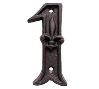 Cast Iron Door, Gate & Mailbox House Numbers - Address Numbers | Creative Metal Number DIY Signs & Letter Symbols, Heavy Duty Rustic Industrial Decor for Home & Business, 1 Pack
