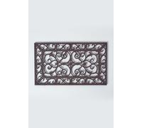 Cast Iron Door Mat Brown Rectangular Parisian Design Homescapes Brown 34cm x 58cm