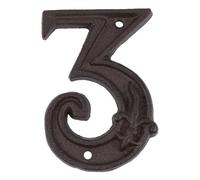 Cast Iron Door Number 3 Retro House Sign for Apartment Entry
