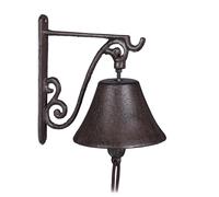 Cast iron doorbell Antique Door Chime Rustic Garden Ornament Loud Sound Brown