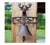 Cast Iron Doorbell, Outdoor Church School Antique Vintage Style Large Cast Iron Dinner Farm Bell Cast Iron Doorbell Retro Hand Bell Door Garden Decoration Fashion Wall Hanging Wind Chime Garden Crafts