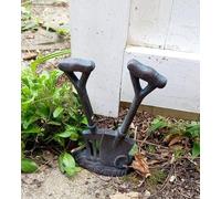 Cast Iron Doorstop Spade and Fork Garden Ornament Sculpture Inspirational Gifting Bronze One Size