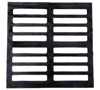 Cast Iron Drain Grate, 16x16 in Outdoor Drain Cover, Black Square Ductile Iron Channel Drainage Grates for Driveway, Yard, Garage, Concrete