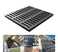 Cast Iron Drain Grate, 24 * 24in Heavy Duty Outdoor Drain Cover, B125 Class Channel Grate, Metal Sewer Grate, Black Square Drainage Grate for Concrete Floor, Yard, Driveway & Garage.