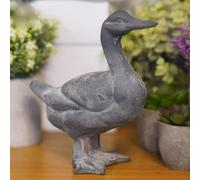 Cast Iron Duck Lead Finish | Metal Statue Animal Home Garden Ornament Sculpture
