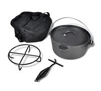 Cast Iron Dutch Oven 4.2L with Lid and Carry Bag Heat Resistant for Oven and Induction Ideal for Cooking, Braising, Roasting and Serving in the Kitchen